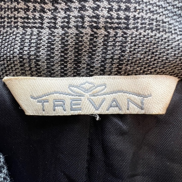 Trevan Women's Houndstooth Plaid 4 Button with Pockets Blazer Size 4 Corpcore - Picture 4 of 9